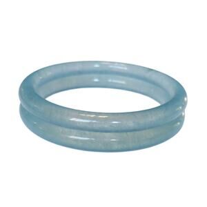 Natural Ice Blue Aquamarine Gemstone Carved Solid Bangle Bracelet 61mm 136ct